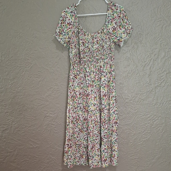 Bohemia Floral Puff Sleeve Flounce Sleeve. Women's Dress Size L - Picture 3 of 12